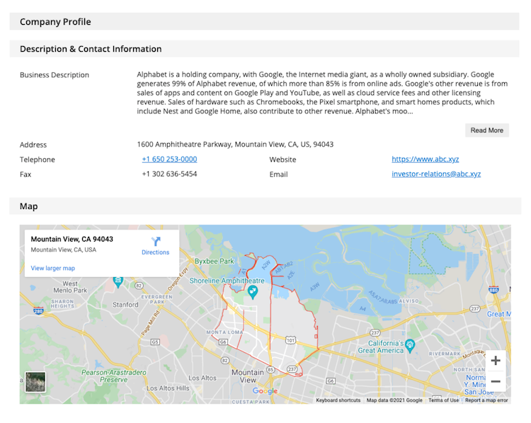 Company Profile Map